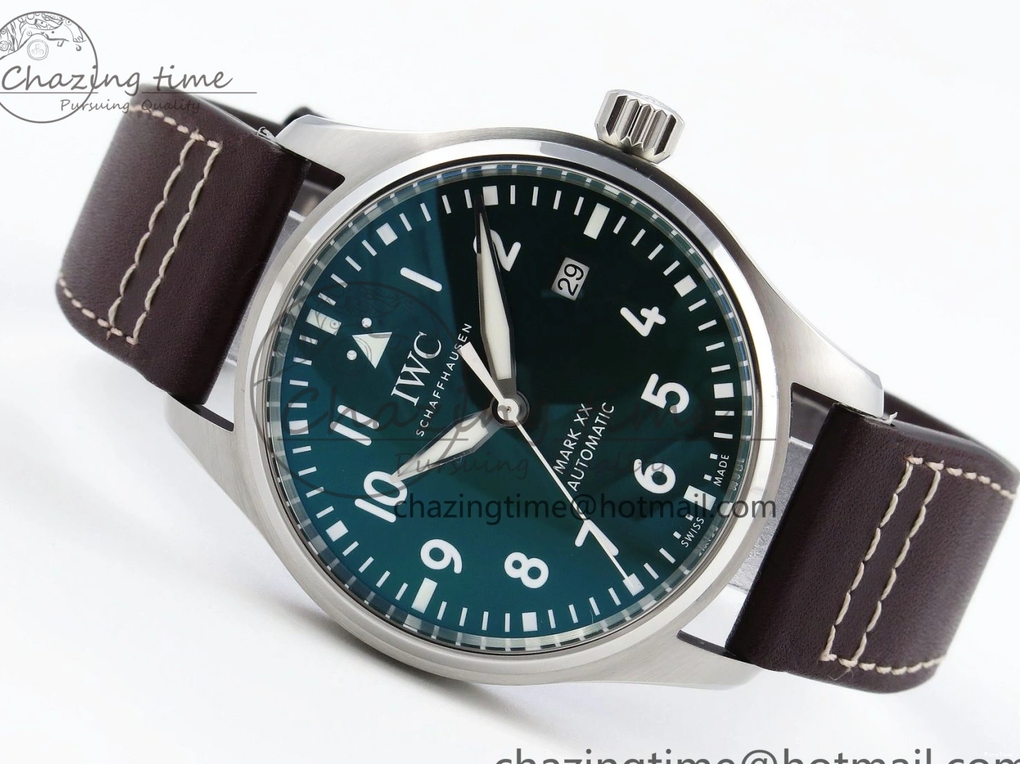 MIROTIME 0514 Pilot Mark XX IW328205 ZF 1:1 Best Edition Green Dial on Brown Leather Strap A UrbanStyle 7029